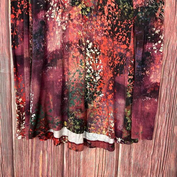Peruvian Connection Long Sleeve Tunic Top Floral Print Stretch Size Small S - Picture 7 of 7